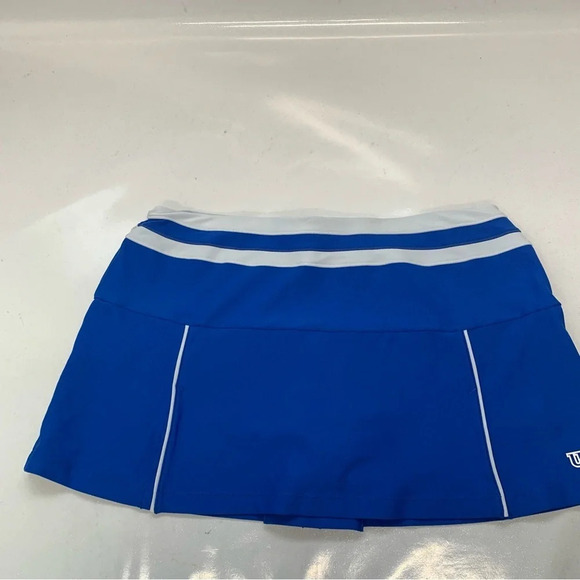 Wilson‎ Skirt Skort Large  Tennis Short Blue Pleat Pull On  Stretch Activewear - Picture 5 of 9